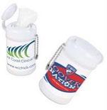 Travel or Desk Size Canister filled with 30 Antibacterial Sanitizer Wipes.
Travel or Desk Size Canister filled with 30 Antibacterial Sanitizer Wipes.