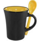 cofffee mug ..ceramic wiith matching spoon.