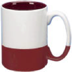 coffee mug - 13.5 oz split color ceramic,