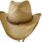 Cowboy Hat with
Cowboy Hat with Logo Raffia Straw