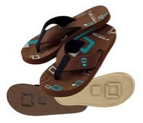 Surf Style Flip Flop with a Recessed Color 3 Layer Sole, arch support and embroidered,