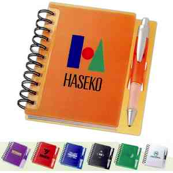 Spiral Hard Cover Notebook with Pen Clip.