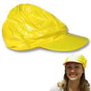 Neon Yellow Vinyl Newsboy Hat ..vinyl